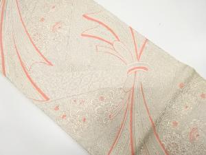 束ね熨斗に牡丹模様織り出し　袋帯